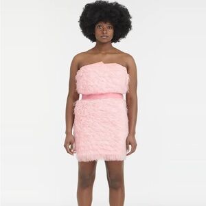 Wicked Zac Posen Strapless Pink textured-tulle Mini Dress